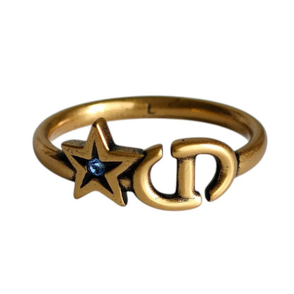 Dior Lucky Charm Star Sterling Ring L Gold