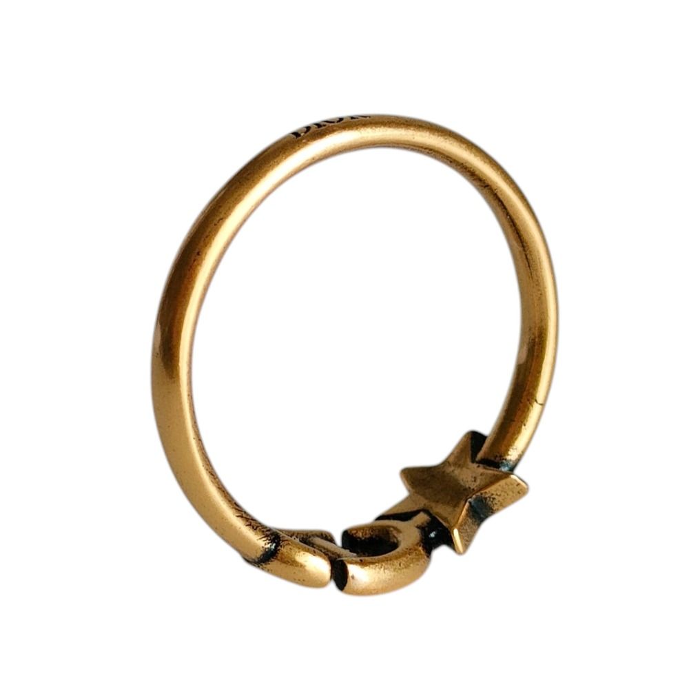 Dior Lucky Charm Star Sterling Ring L Gold — view 5