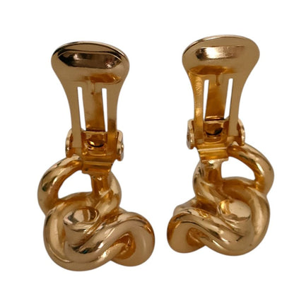 Dior Chain Motif Clip Earrings Gold — view 6