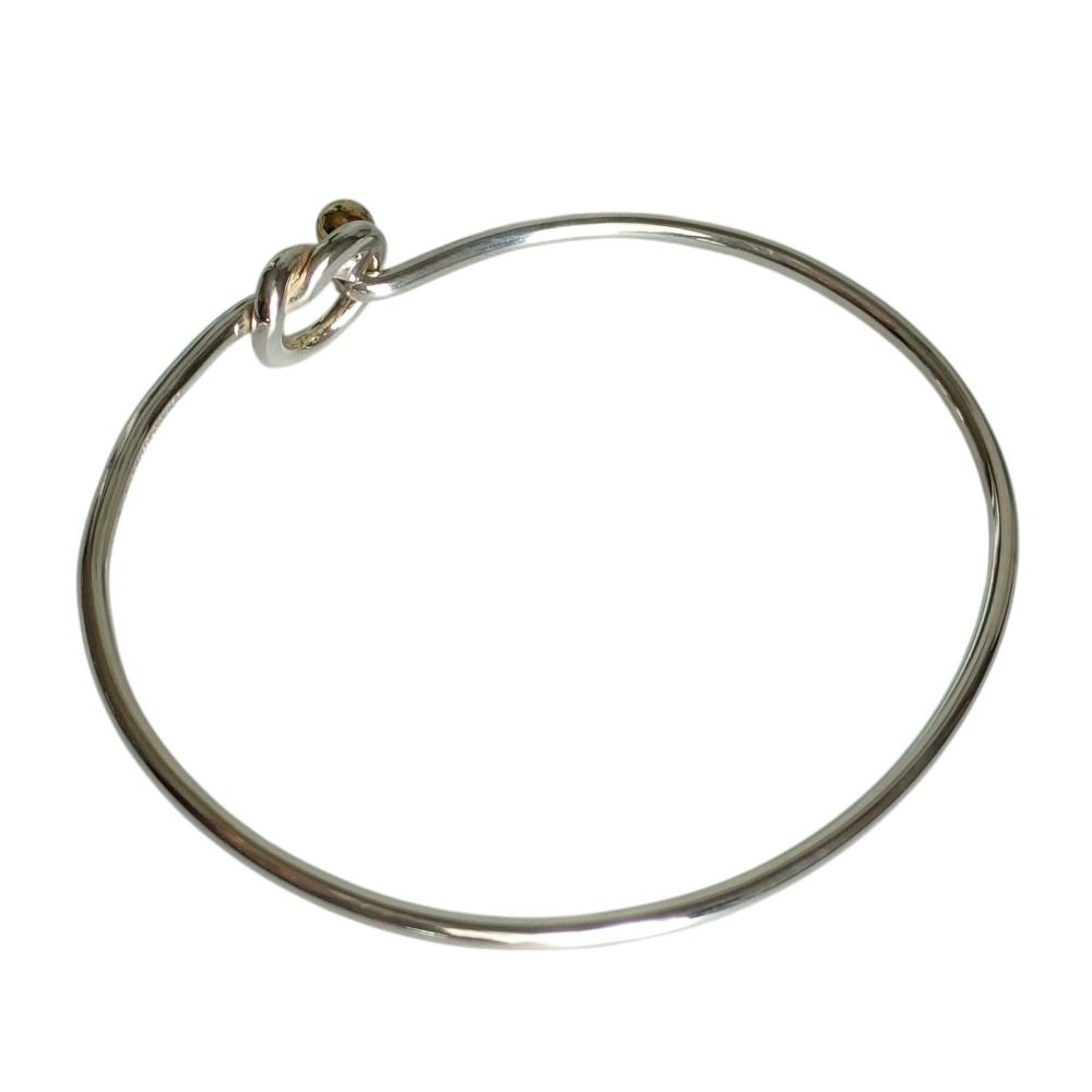 Tiffany & Co 750 925 Love Knot Bangle Silver Gold Bracelet — view 4