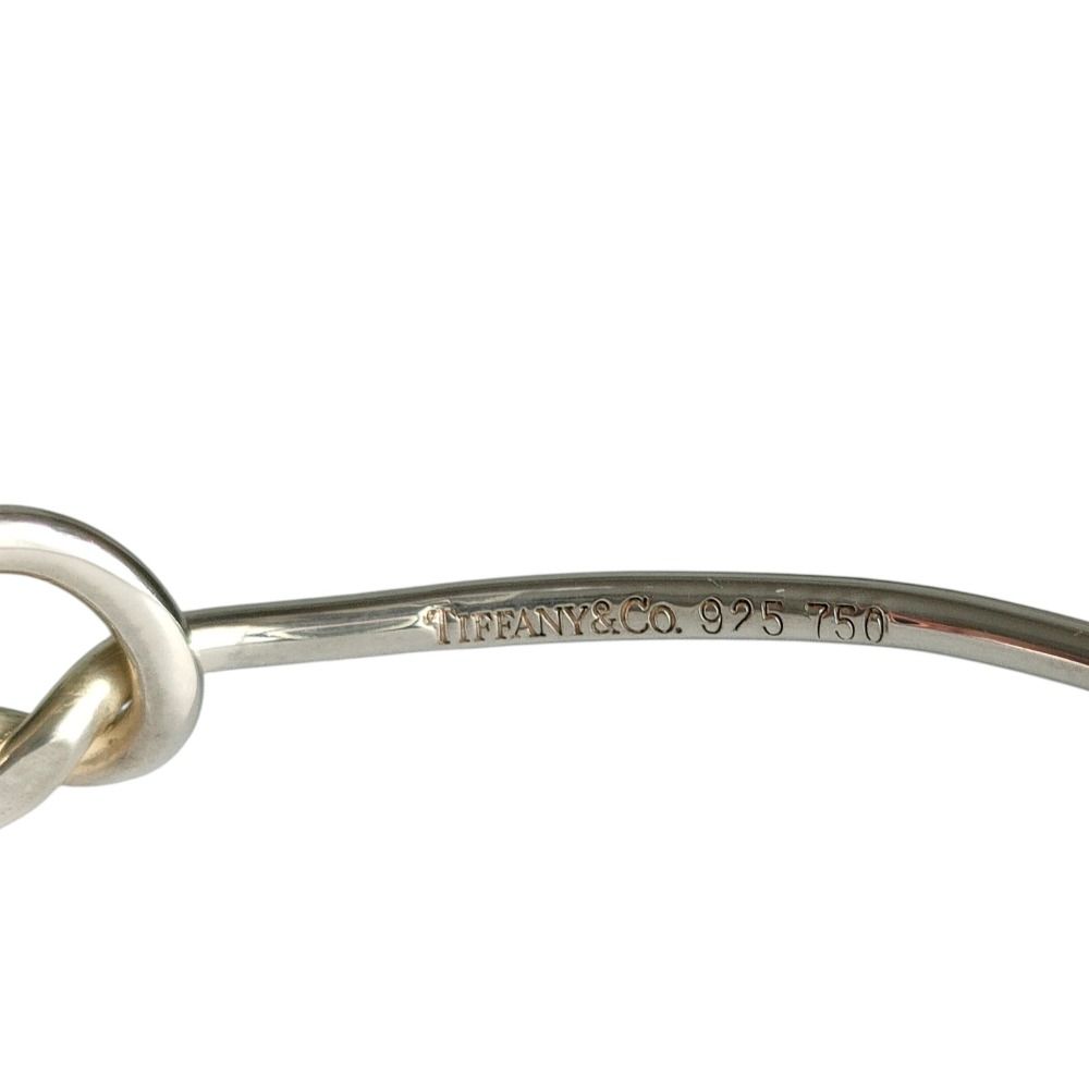 Tiffany & Co 750 925 Love Knot Bangle Silver Gold Bracelet — view 6