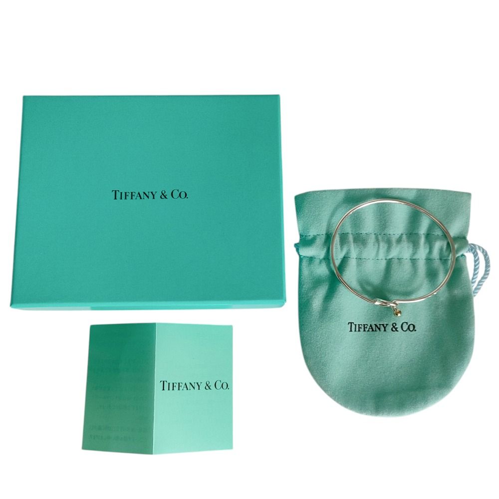Tiffany & Co 750 925 Love Knot Bangle Silver Gold Bracelet — view 7