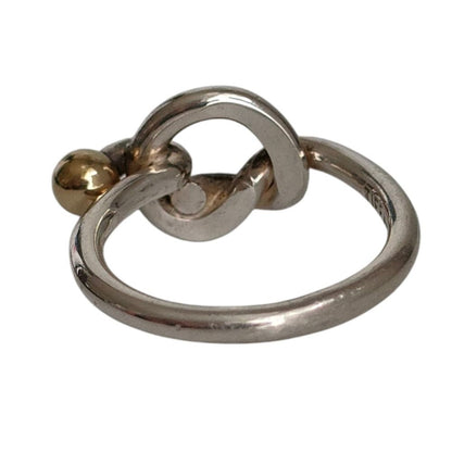 Tiffany & Co 750 925 Love Knot Ring Silver Gold — view 6