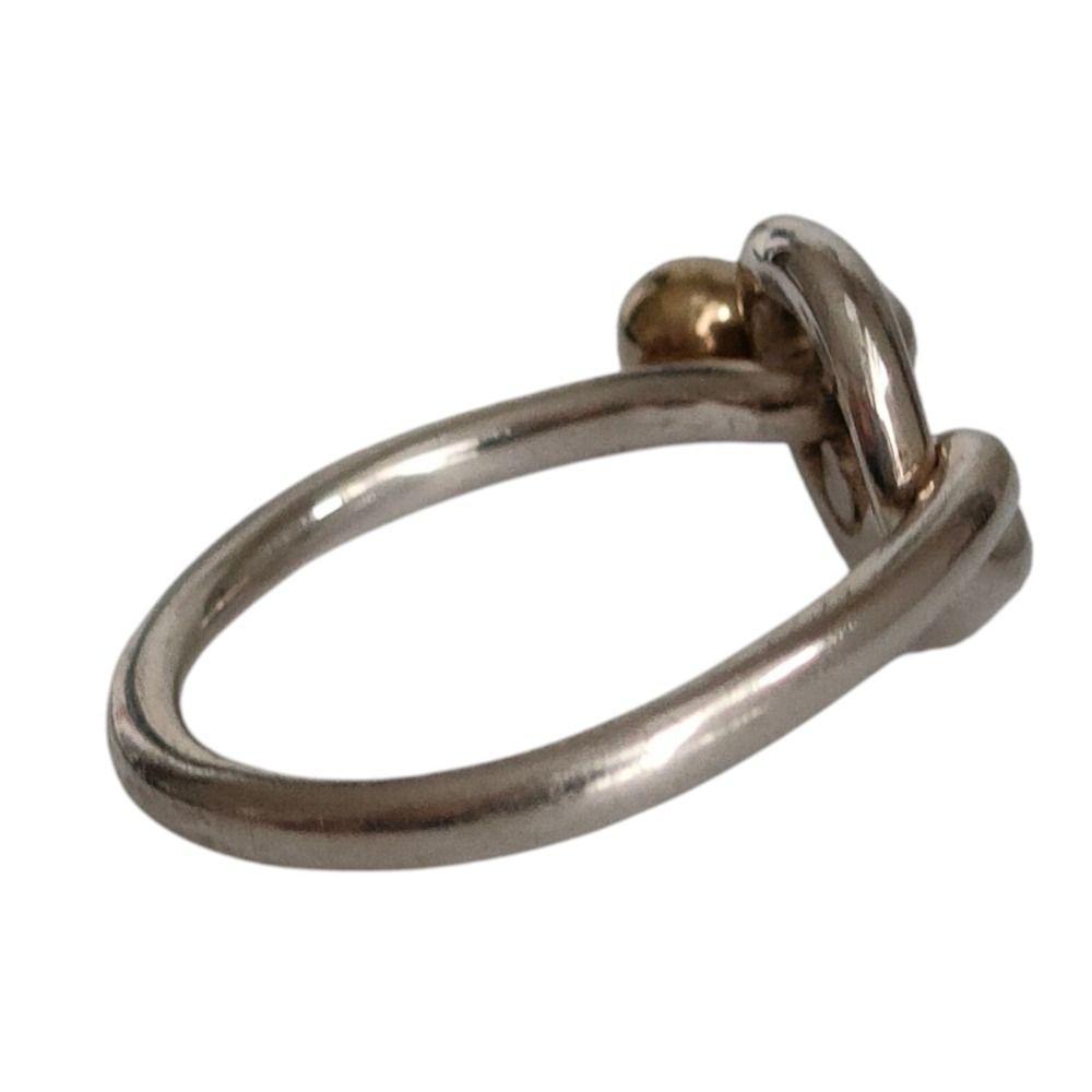 Tiffany & Co 750 925 Love Knot Ring Silver Gold — view 5