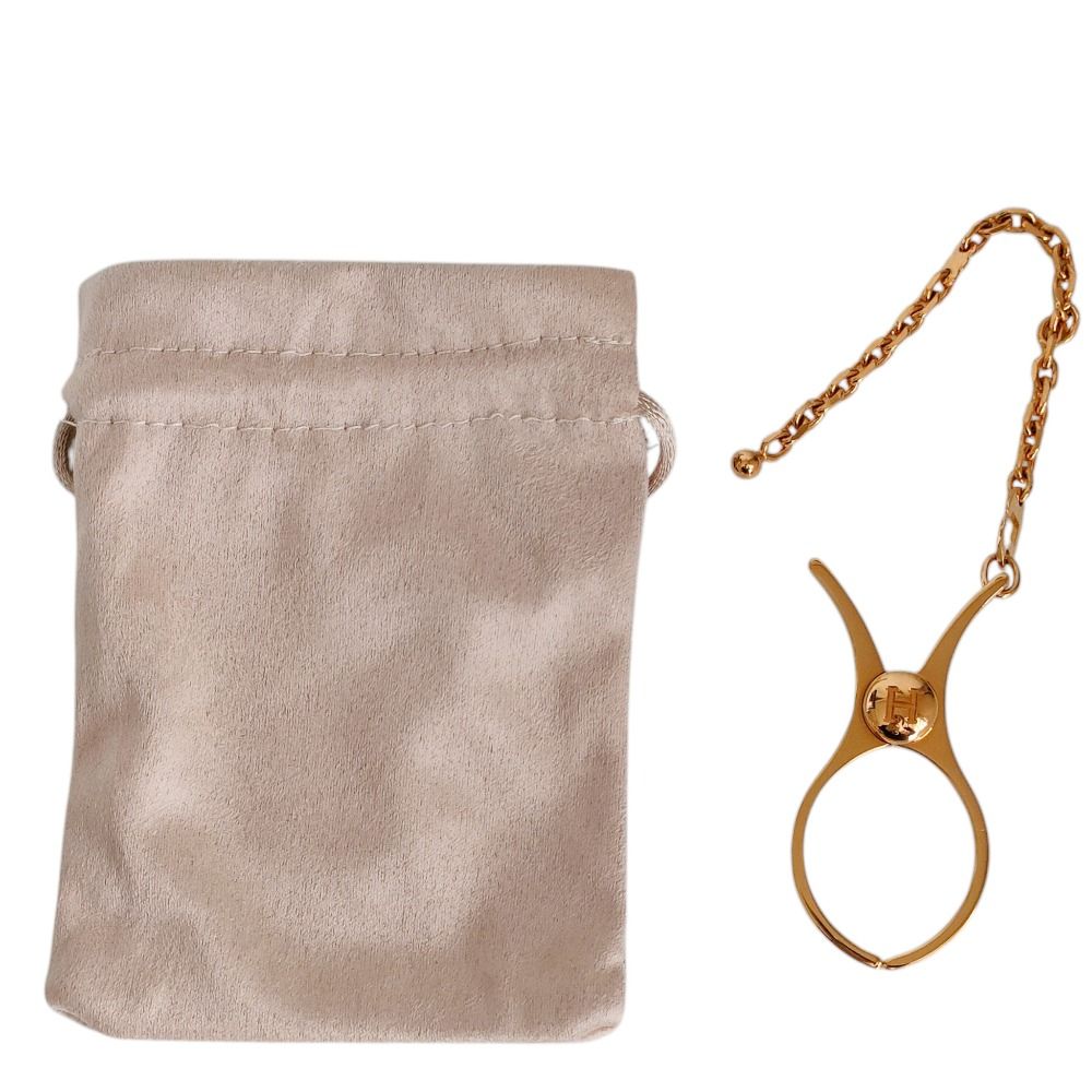 Hermes Phil Metal Glove Holder Gold Gloves — view 6