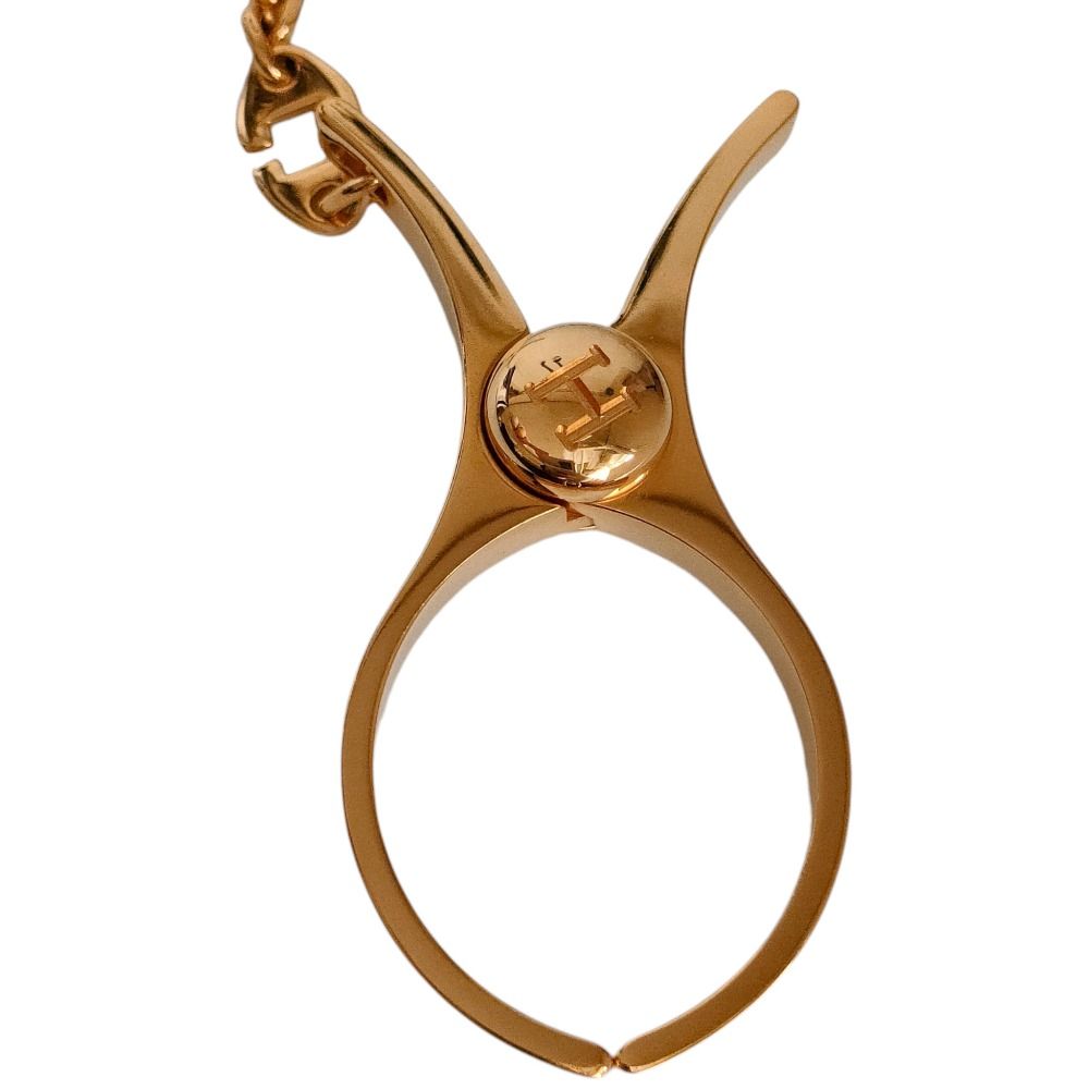 Hermes Phil Metal Glove Holder Gold Gloves — view 2