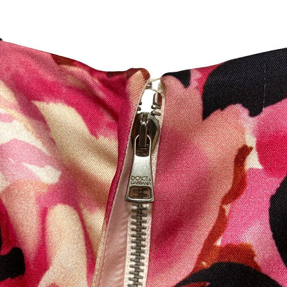 Dolce & Gabbana Rose Print Sleeveless Dress 40 Pink — view 4