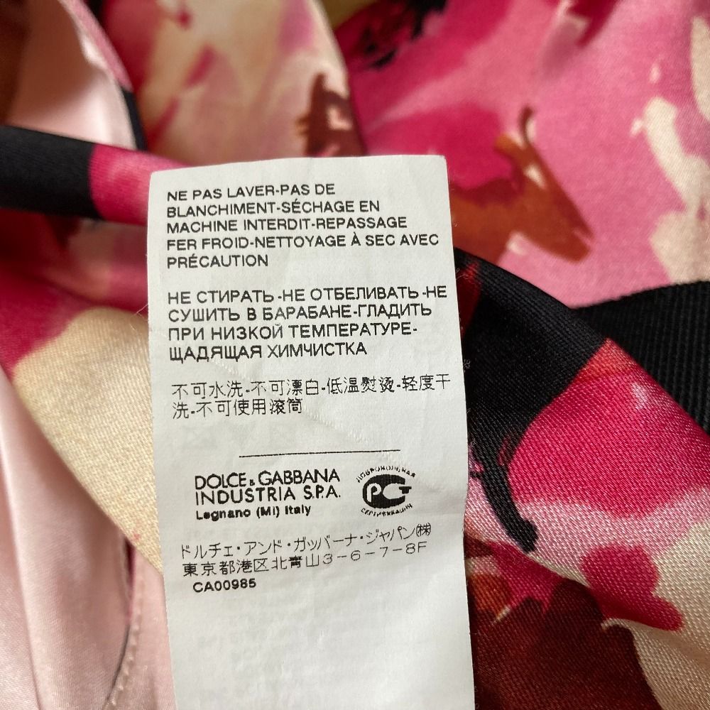 Dolce & Gabbana Rose Print Sleeveless Dress 40 Pink — view 9