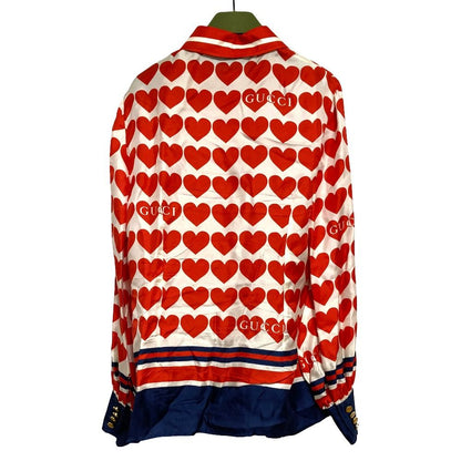 Gucci Heart Print Silk Blouse with Bowtie 36 — view 2