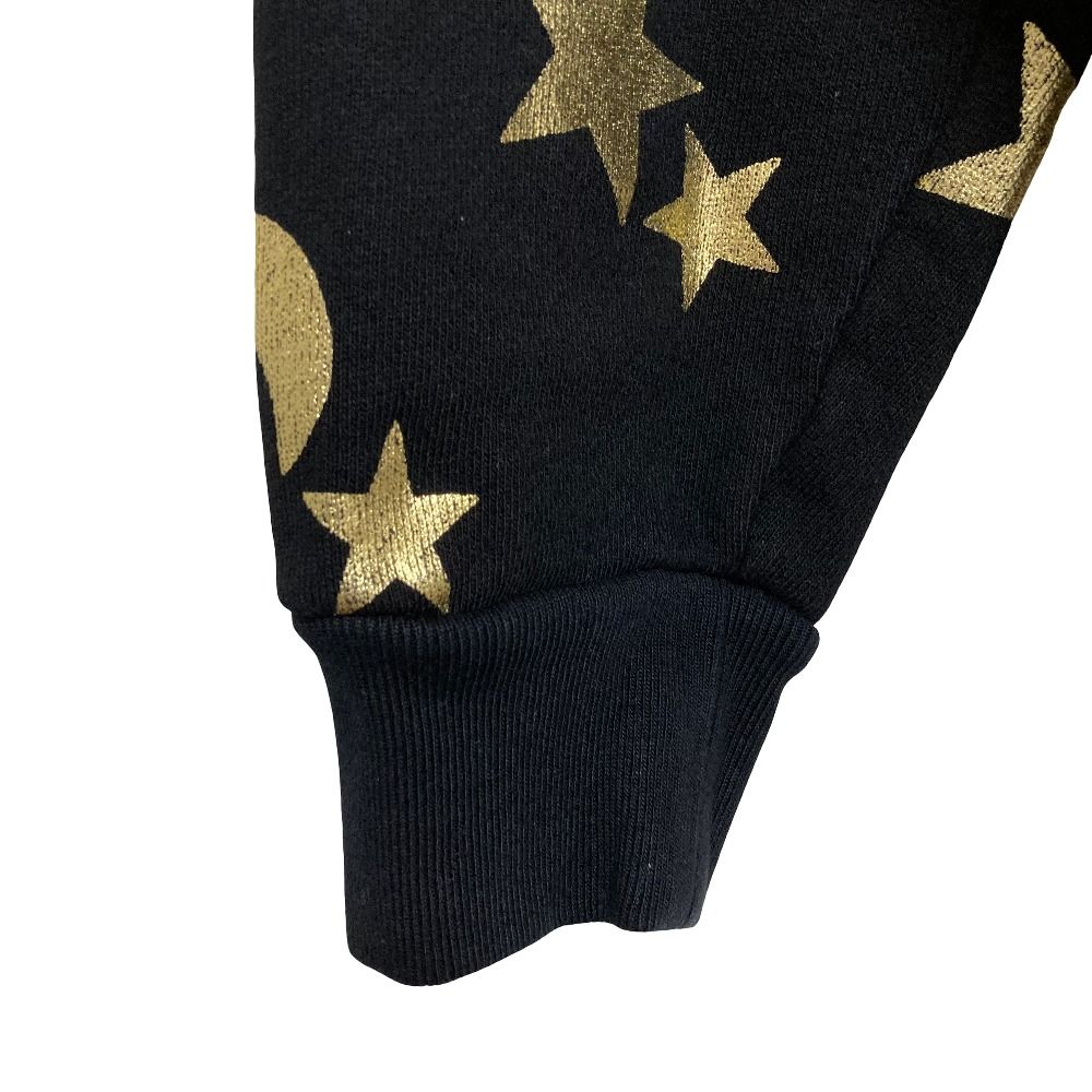 Gucci Web Line Star Print Crew Neck Pullover Sweatshirt XS Black Gold — view 4