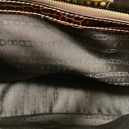 Celine Canvas Leather Boogie Back Handbag Brown — view 8