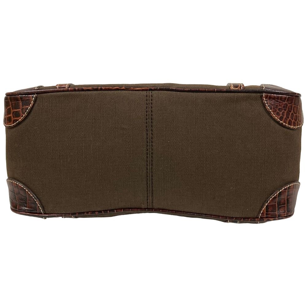 Celine Canvas Leather Boogie Back Handbag Brown — view 5
