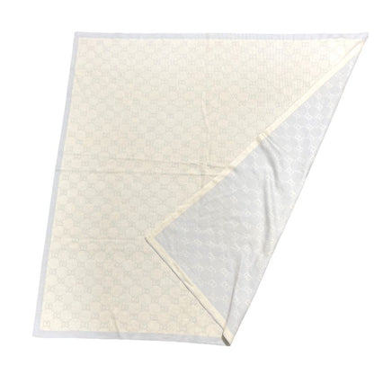 Gucci GG Pattern Wool Knit Scarf Light Blue Beige — view 3