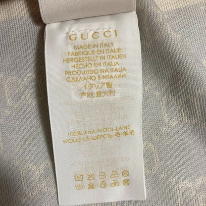 Gucci GG Pattern Wool Knit Scarf Light Blue Beige — view 6