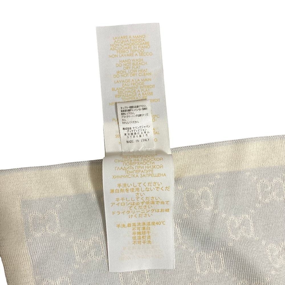Gucci GG Pattern Wool Knit Scarf Light Blue Beige — view 7