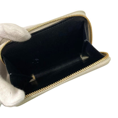 Saint Laurent Paris Cassandra Logo Cherry Compact Wallet Light Gray — view 5