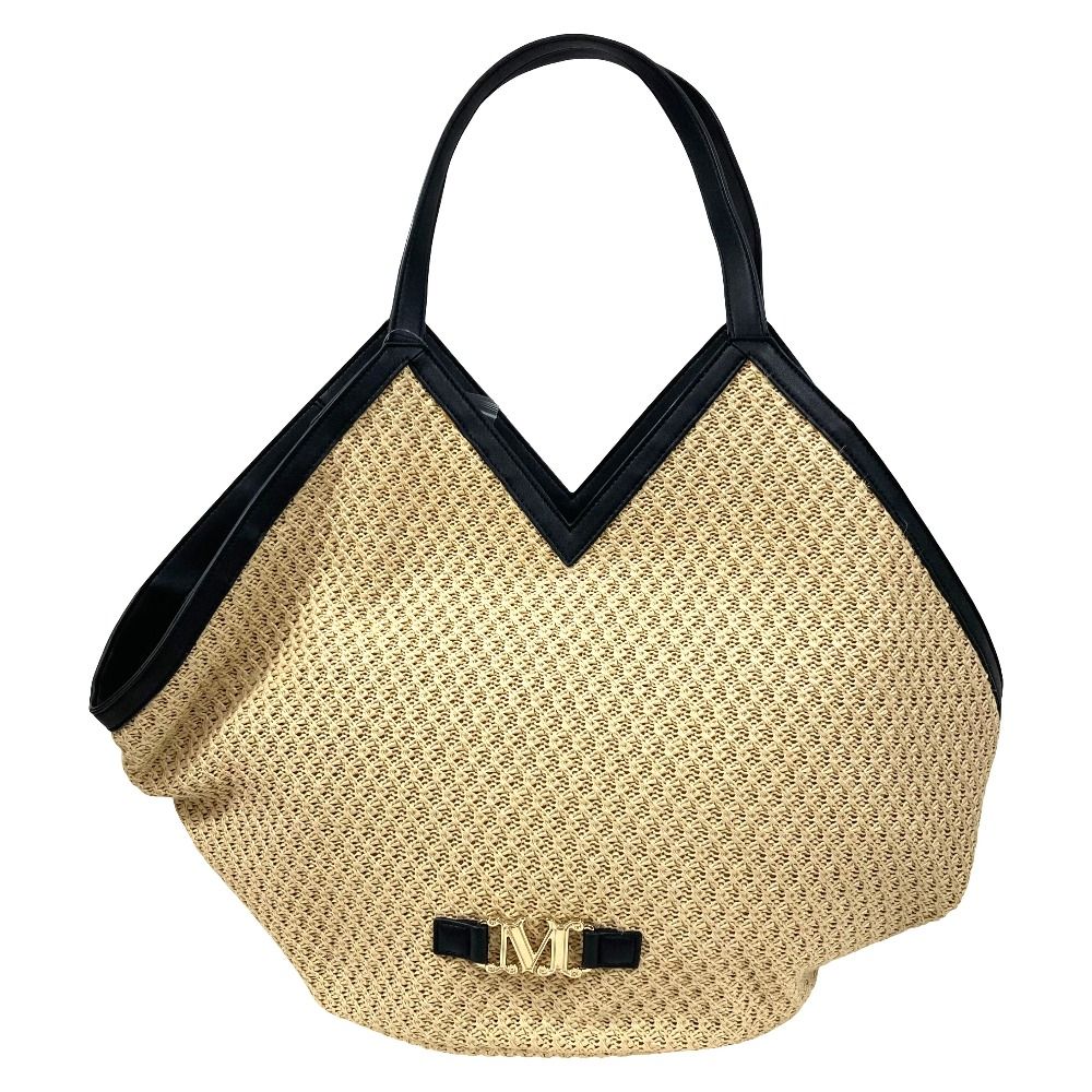 Max Mara Luigibeach MM Tote Natural Black