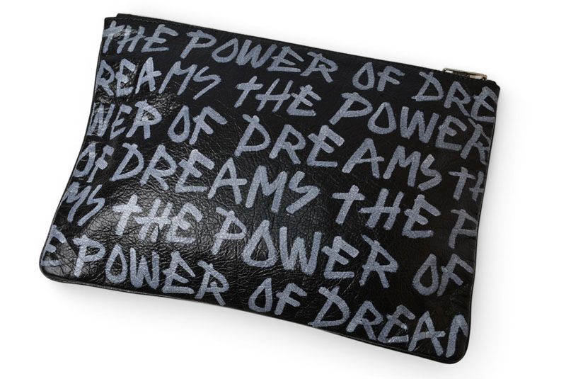 Balenciaga Clutch Graffiti Leather Black — view 3
