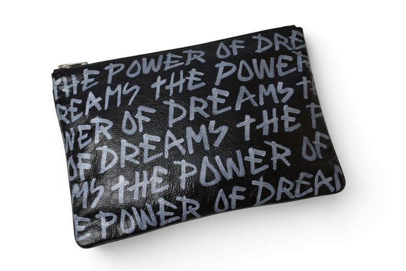 Balenciaga Clutch Graffiti Leather Black — view 2
