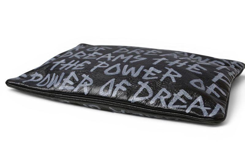 Balenciaga Clutch Graffiti Leather Black — view 4
