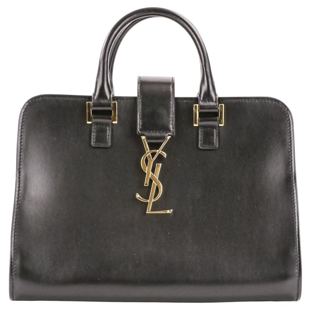 Saint Laurent Paris Leather Baby Cabas 2-Way Shoulder Bag Black — view 2