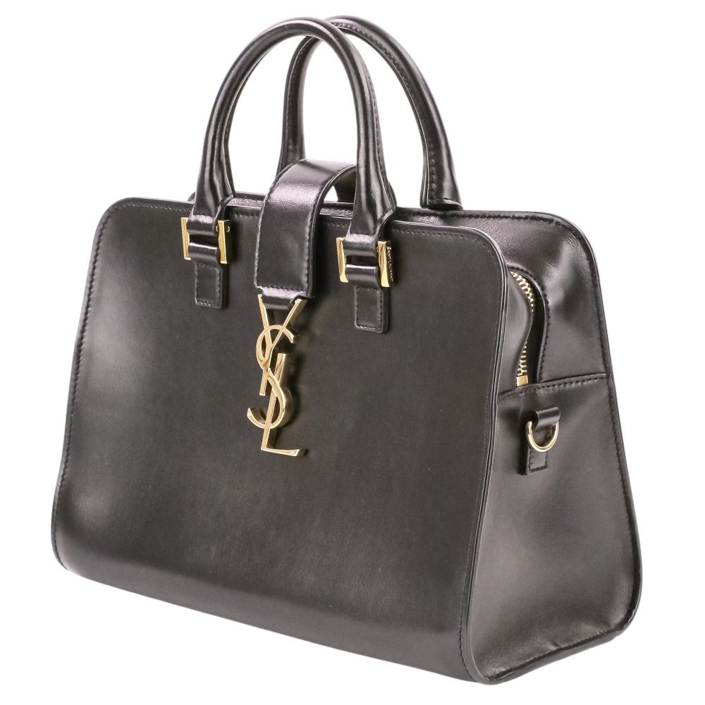 Saint Laurent Paris Leather Baby Cabas 2-Way Shoulder Bag Black — view 6