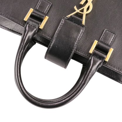Saint Laurent Paris Leather Baby Cabas 2-Way Shoulder Bag Black — view 8