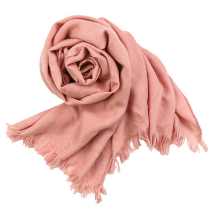 Hermes New Bliss Rose Poudre Silk Blend Cashmere Large Shawl Pink Scarf — view 5