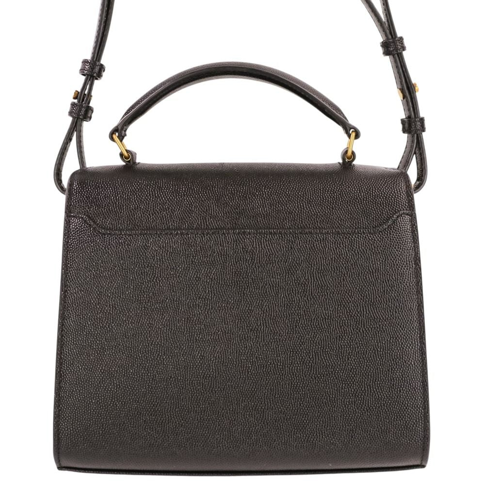 Saint Laurent Paris Cassandra Mini Top Handle Shoulder Bag Black — view 3