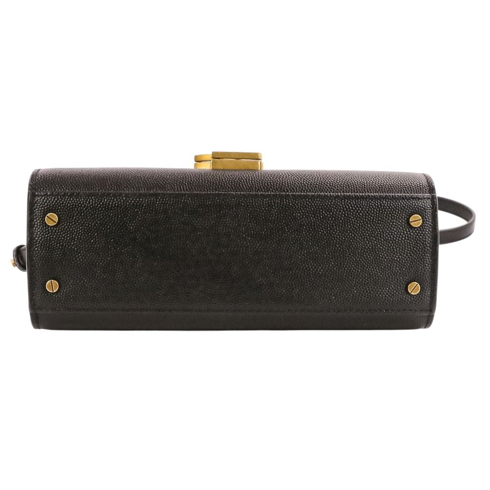 Saint Laurent Paris Cassandra Mini Top Handle Shoulder Bag Black — view 5