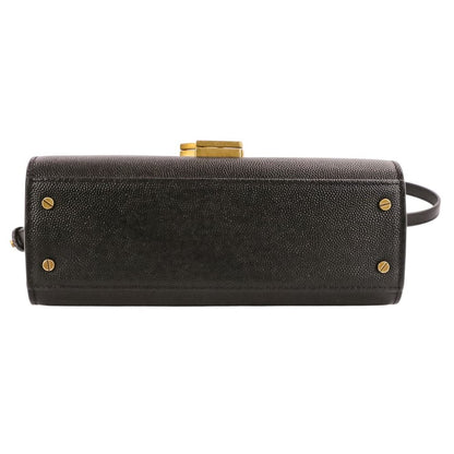 Saint Laurent Paris Cassandra Mini Top Handle Shoulder Bag Black — view 5