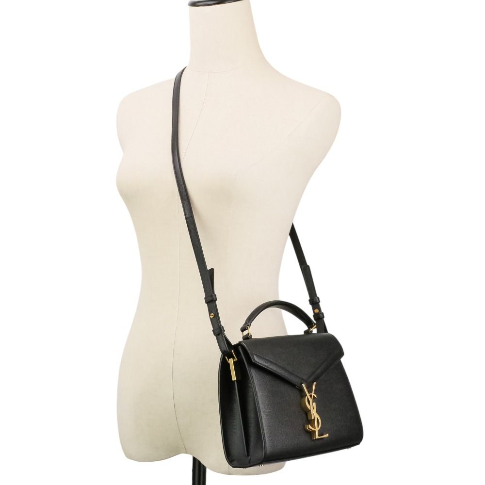 Saint Laurent Paris Cassandra Mini Top Handle Shoulder Bag Black — view 2
