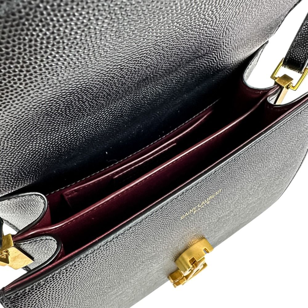 Saint Laurent Paris Cassandra Mini Top Handle Shoulder Bag Black — view 7