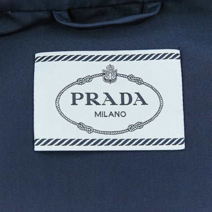 Prada Cotton Poly Belted Trench Coat 40 Navy — view 8