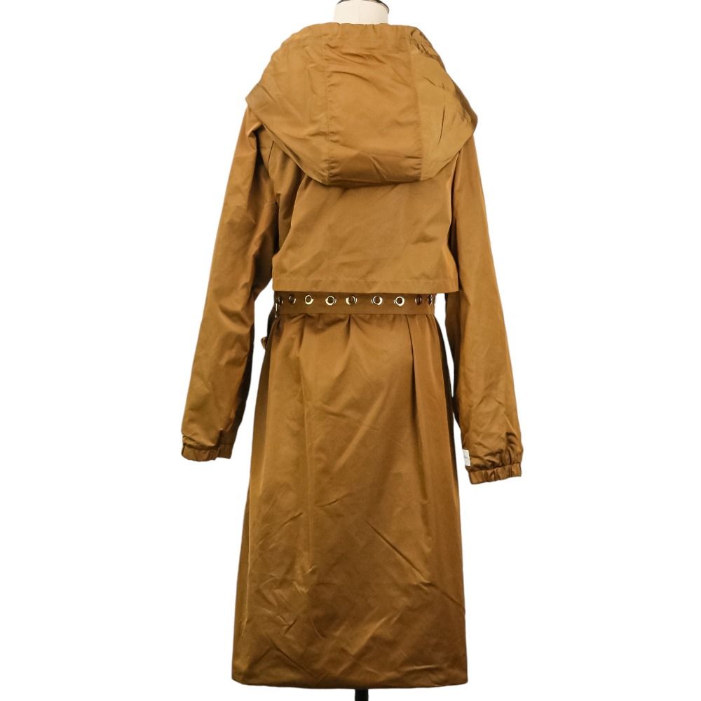 Max Mara the Cube Reversible Nylon Hooded Coat 40 Brown Gray — view 4