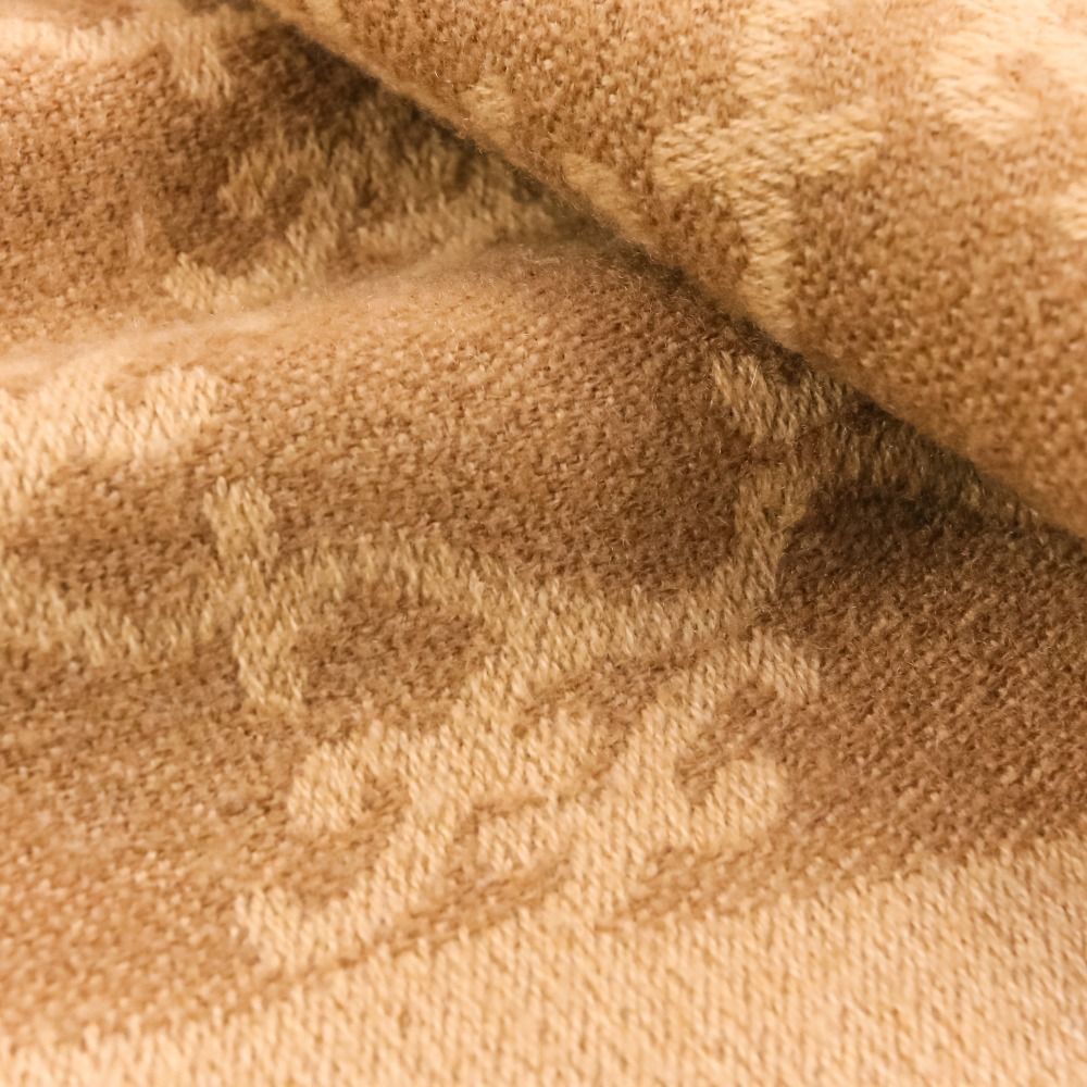 Fendi Cashmere Blend Logo Calligraphy Reversible Cape Shawl Beige Scarf — view 8