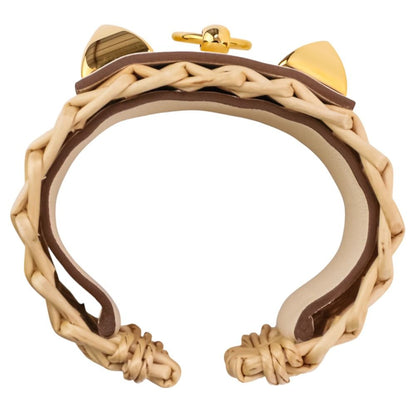 Hermes Collier de Chien Meadle Picnic Bangle Bracelet Beige Gold — view 8