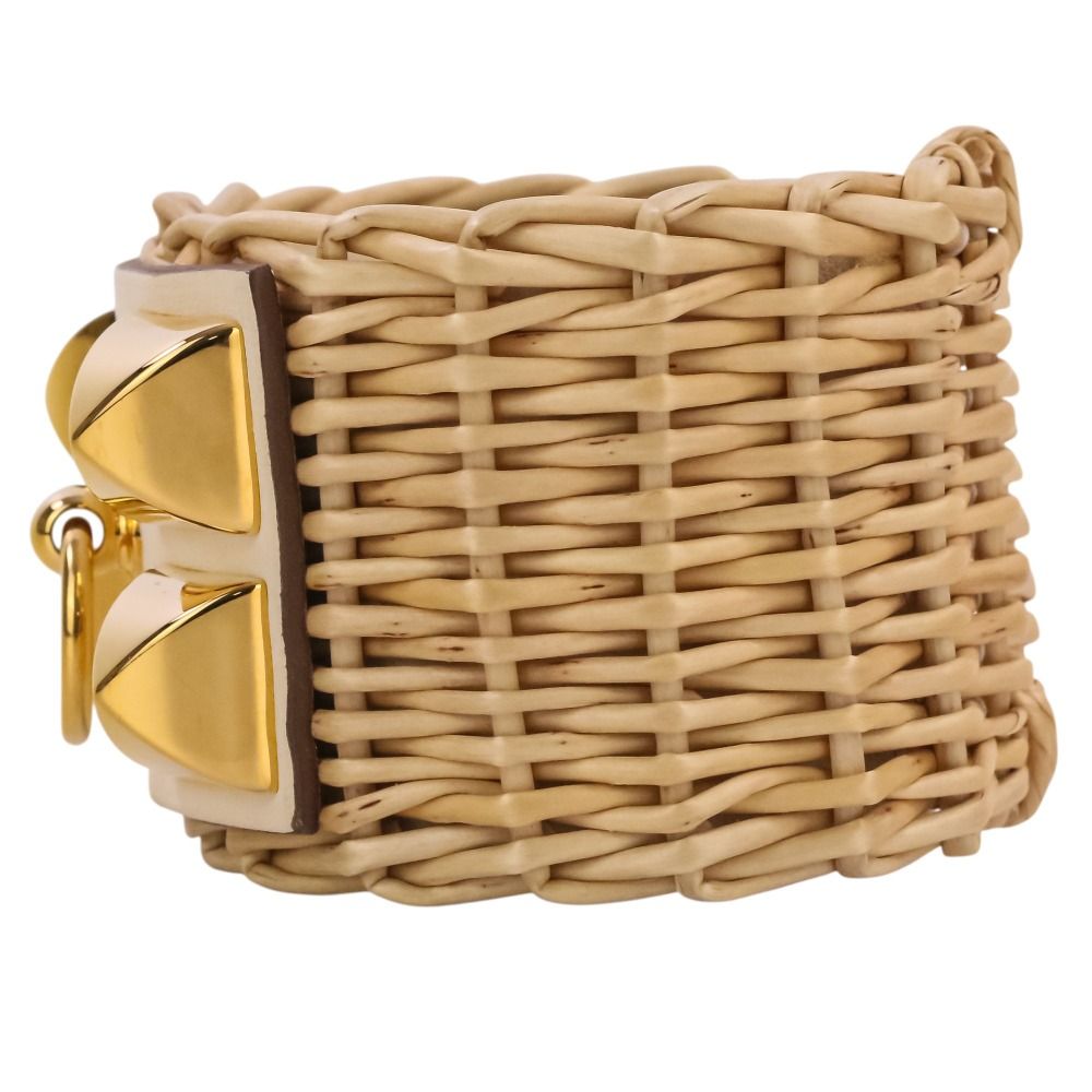 Hermes Collier de Chien Meadle Picnic Bangle Bracelet Beige Gold — view 3