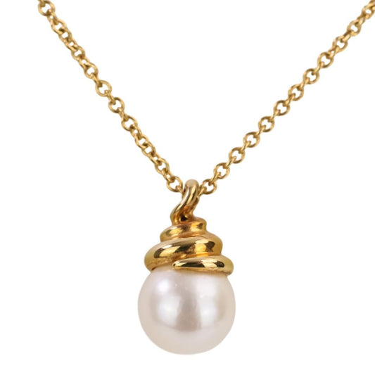 Tiffany & Co 750 18k Yellow Gold Akoya Pearl Pendant
