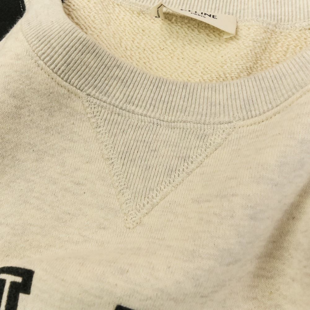 Celine Front Logo Print Loose Fit Crew Neck Sweatshirt M Black — view 7