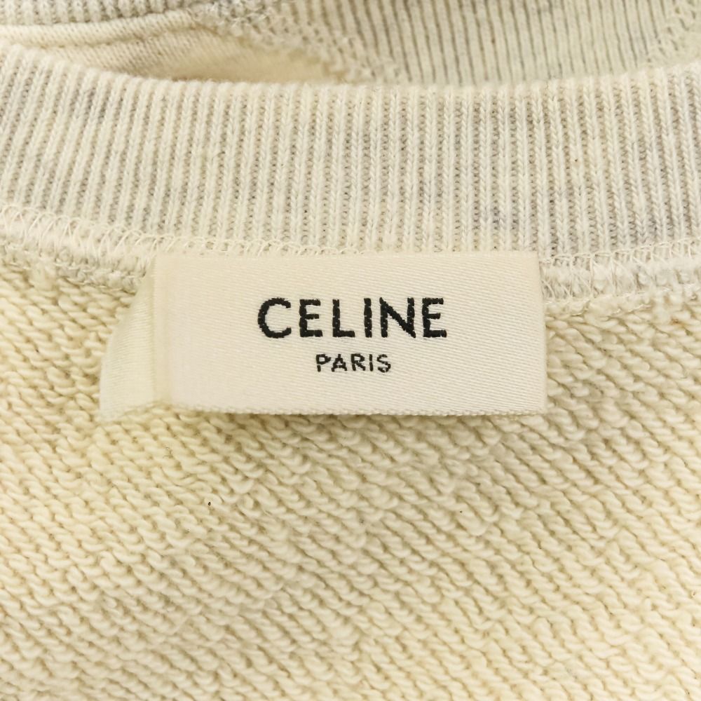 Celine Front Logo Print Loose Fit Crew Neck Sweatshirt M Black — view 8