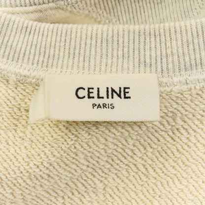 Celine Front Logo Print Loose Fit Crew Neck Sweatshirt M Black — view 8