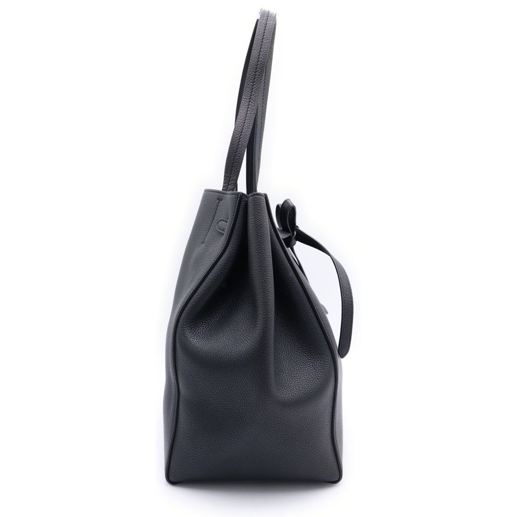 Celine Cabas Phantom Tote Black Leather Gold — view 3
