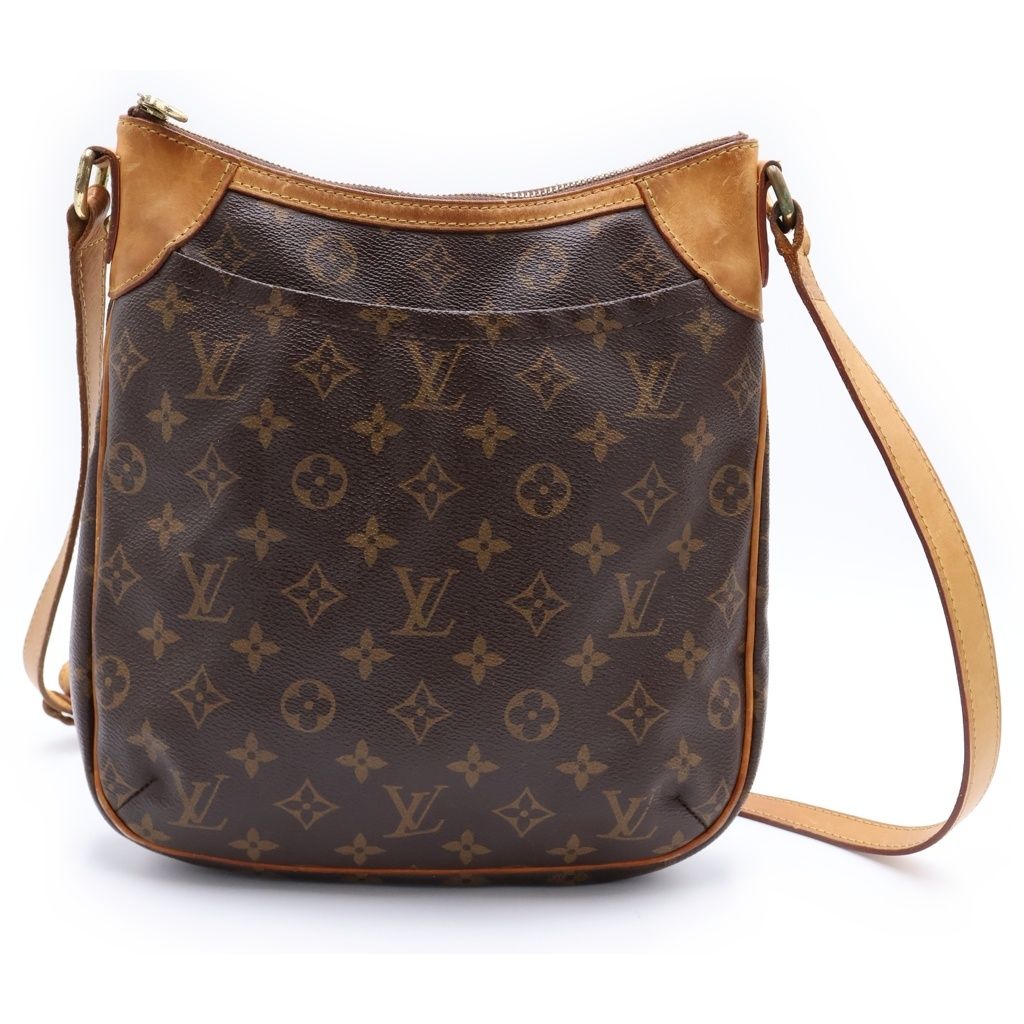 Louis Vuitton Monogram Odeon PM Shoulder Bag Brown Leather Gold
