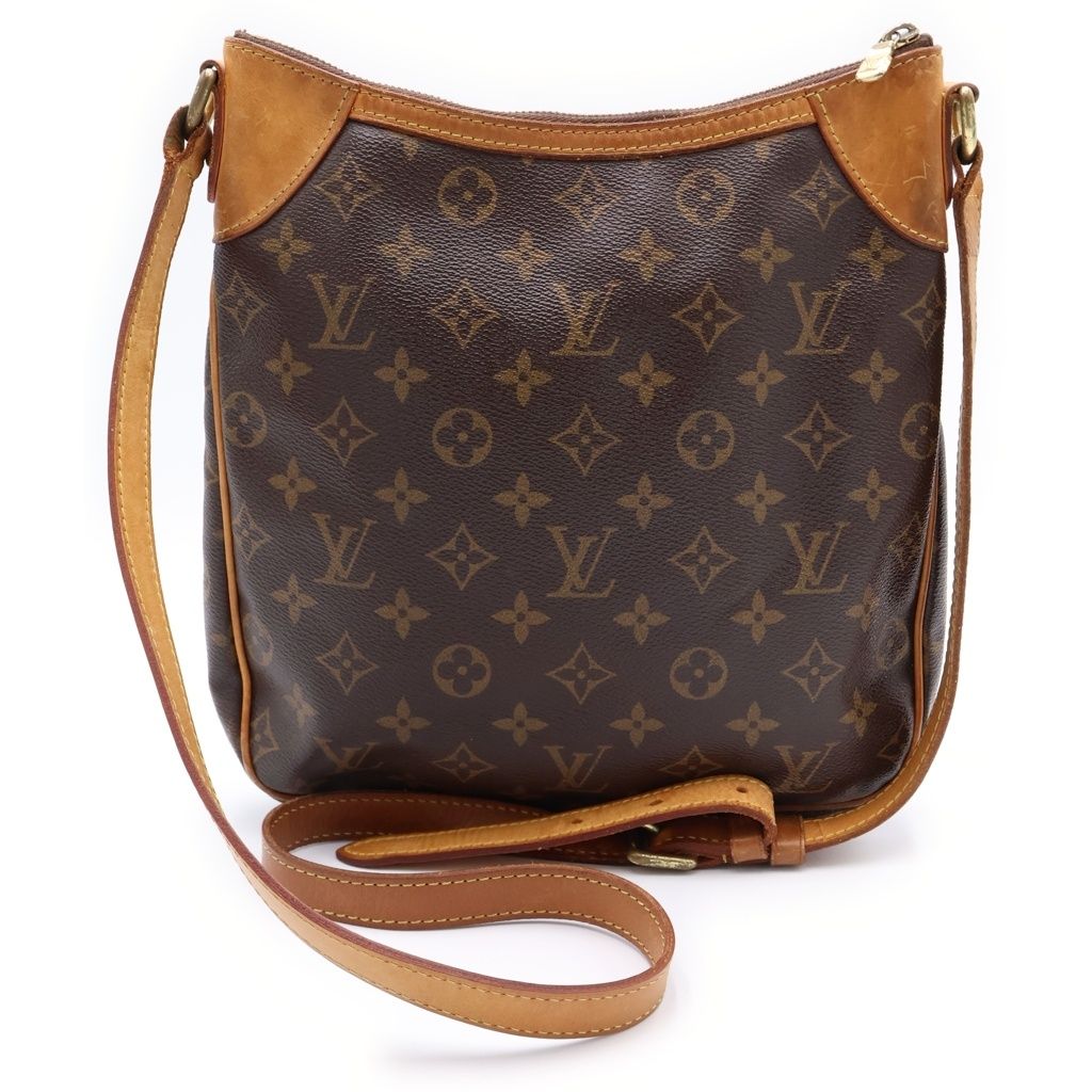 Louis Vuitton Monogram Odeon PM Shoulder Bag Brown Leather Gold — view 2