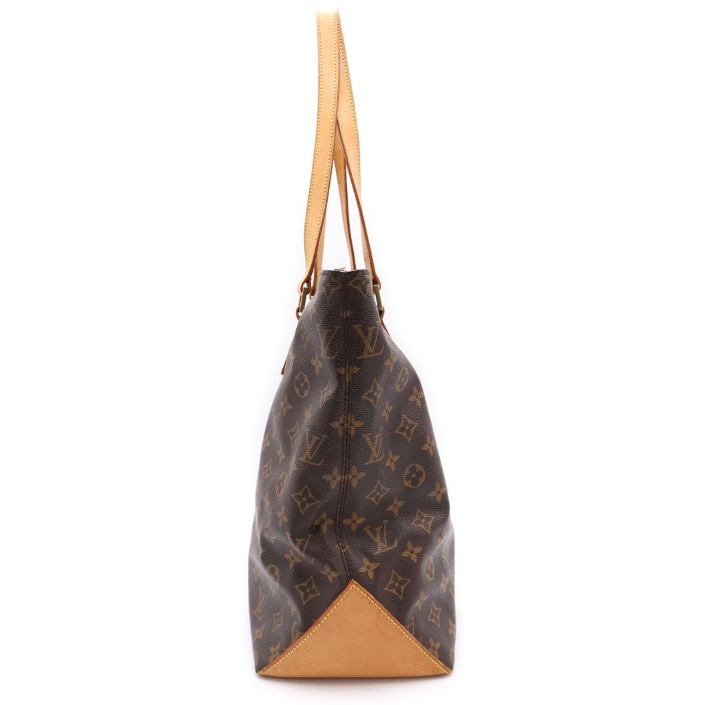 Louis Vuitton Monogram Cabas Mezzo Tote Brown Leather Gold — view 3