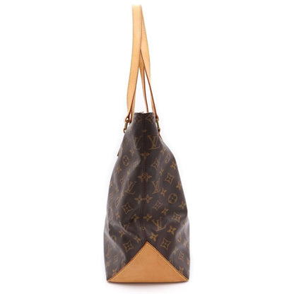 Louis Vuitton Monogram Cabas Mezzo Tote Brown Leather Gold — view 3