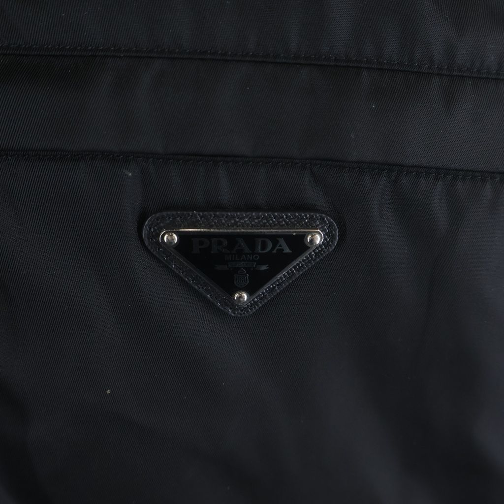 Prada Triangular Plate Re-Nylon Trim Vest Black — view 5