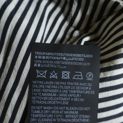 Saint Laurent Paris Stripe Silk Shirt Button Long Sleeve White Black — view 7