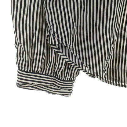 Saint Laurent Paris Stripe Silk Shirt Button Long Sleeve White Black — view 5